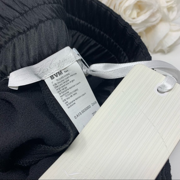 NEW LES COPAINS Virgin Wool Tuxedo Joggers in Black - Picture 11 of 13